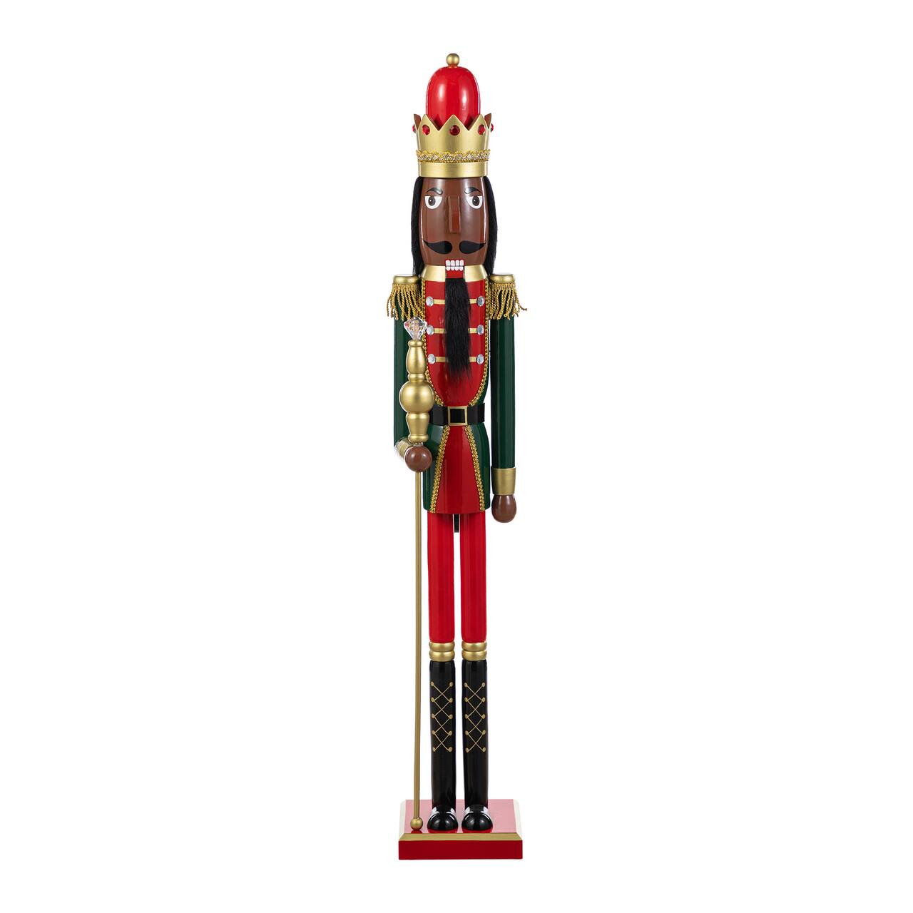 Glitzhome® 42"H Wooden Christmas African American King Nutcracker